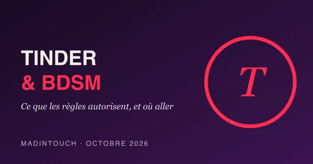 Article précédent : Visuel éditorial : Tinder et BDSM, texte crème et rouge sur fond violet