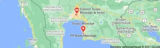 Map locating soapy massages in Thailand (illustration)