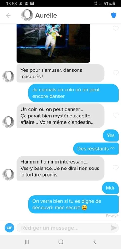 Suite conversation drague Tinder