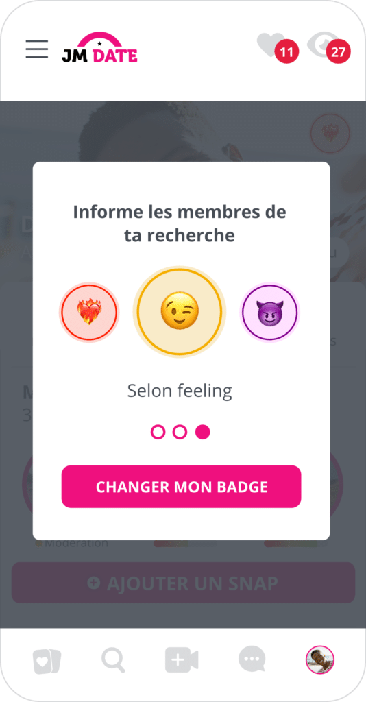 Badges et options de recherche avancée JM Date