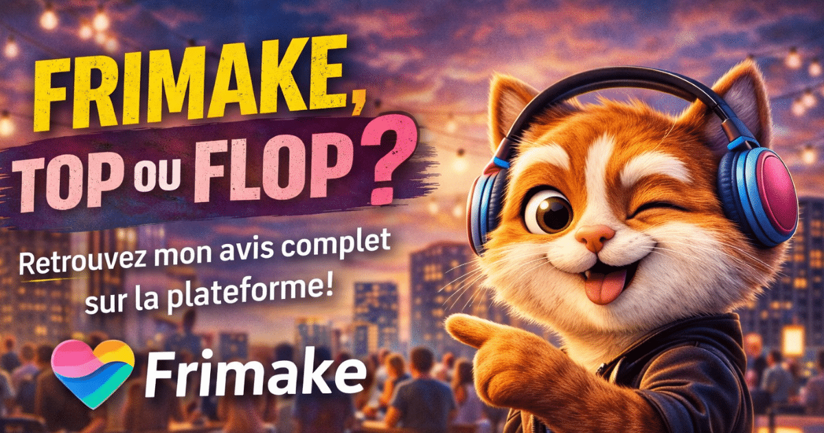 Bannière Madintouch : chat cartoon au casque audio devant une ville, avec le logo Frimake et la question « Top ou flop ? »